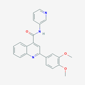 molecular formula C23H19N3O3 B6071651 2-(3,4-dimethoxyphenyl)-N-(pyridin-3-yl)quinoline-4-carboxamide 