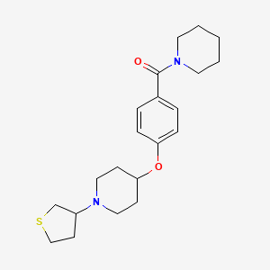 molecular formula C21H30N2O2S B6071692 Piperidin-1-yl-[4-[1-(thiolan-3-yl)piperidin-4-yl]oxyphenyl]methanone 