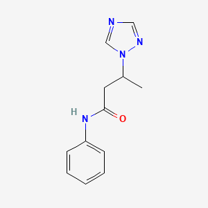 molecular formula C12H14N4O B6071709 N-phenyl-3-(1,2,4-triazol-1-yl)butanamide 