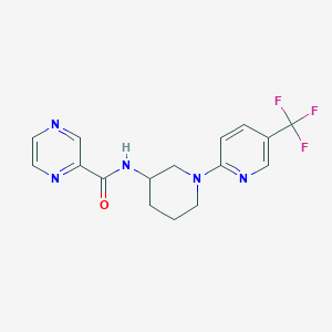 molecular formula C16H16F3N5O B6071765 N-[1-[5-(trifluoromethyl)pyridin-2-yl]piperidin-3-yl]pyrazine-2-carboxamide 
