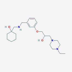 molecular formula C23H39N3O3 B6071802 1-[[[3-[3-(4-Ethylpiperazin-1-yl)-2-hydroxypropoxy]phenyl]methylamino]methyl]cyclohexan-1-ol 