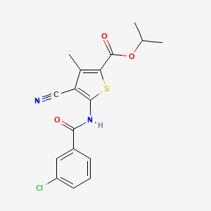 molecular formula C17H15ClN2O3S B6071846 propan-2-yl 5-{[(3-chlorophenyl)carbonyl]amino}-4-cyano-3-methylthiophene-2-carboxylate CAS No. 5692-21-7