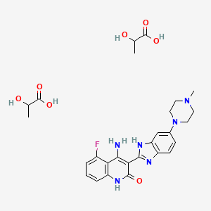 molecular formula C27H33FN6O7 B607186 Dovitinib dilactic acid 