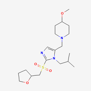 molecular formula C19H33N3O4S B6071887 4-Methoxy-1-[[3-(2-methylpropyl)-2-(oxolan-2-ylmethylsulfonyl)imidazol-4-yl]methyl]piperidine 