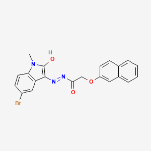 molecular formula C21H16BrN3O3 B6071895 N'-[(3Z)-5-BROMO-1-METHYL-2-OXO-2,3-DIHYDRO-1H-INDOL-3-YLIDENE]-2-(NAPHTHALEN-2-YLOXY)ACETOHYDRAZIDE 