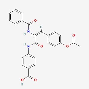 molecular formula C25H20N2O6 B6071899 4-[(2E)-3-[4-(Acetyloxy)phenyl]-2-(phenylformamido)prop-2-enamido]benzoic acid 