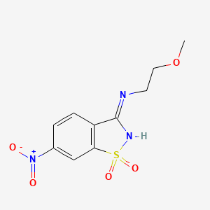 molecular formula C10H11N3O5S B6071908 N-(2-methoxyethyl)-6-nitro-1,2-benzothiazol-3-amine 1,1-dioxide 