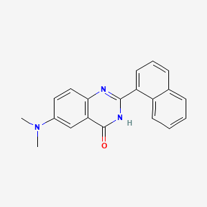 molecular formula C20H17N3O B607196 6-(N,N-dimethylamino)-2-(naphthalene-1-yl)-4-quinazolinone CAS No. 1431362-93-4