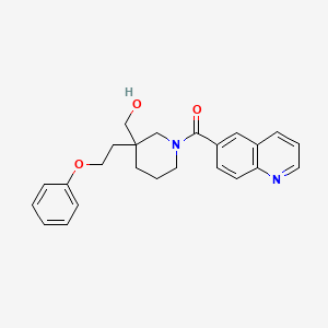 molecular formula C24H26N2O3 B6071992 [3-(Hydroxymethyl)-3-(2-phenoxyethyl)piperidin-1-yl]-quinolin-6-ylmethanone 