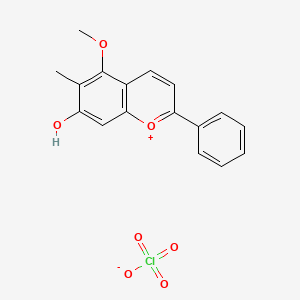 molecular formula C17H15ClO7 B607202 Dracorhodin perchlorate 