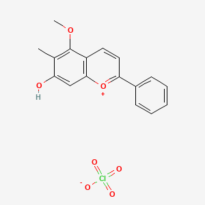 molecular formula C17H15ClO7 B607202 Dracorhodin perchlorate CAS No. 125536-25-6