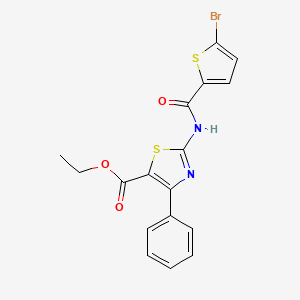 molecular formula C17H13BrN2O3S2 B6072082 Ethyl 2-[(5-bromothiophene-2-carbonyl)amino]-4-phenyl-1,3-thiazole-5-carboxylate 