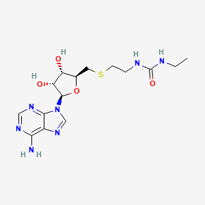 molecular formula C15H23N7O4S B607209 1-[2-[[(2S,3S,4R,5R)-5-(6-aminopurin-9-yl)-3,4-dihydroxyoxolan-2-yl]methylsulfanyl]ethyl]-3-ethylurea CAS No. 1674364-87-4