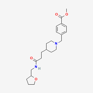 molecular formula C22H32N2O4 B6072150 methyl 4-[[4-[3-oxo-3-(oxolan-2-ylmethylamino)propyl]piperidin-1-yl]methyl]benzoate 