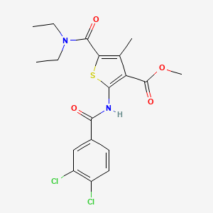molecular formula C19H20Cl2N2O4S B6072255 methyl 2-[(3,4-dichlorobenzoyl)amino]-5-[(diethylamino)carbonyl]-4-methyl-3-thiophenecarboxylate 