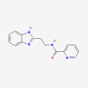 molecular formula C15H14N4O B6072405 N-[2-(1H-13-BENZODIAZOL-2-YL)ETHYL]PYRIDINE-2-CARBOXAMIDE 