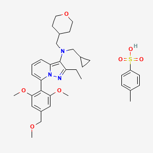 N-(Cyclopropylmethyl)-7-(2,6-dimethoxy-4-(methoxymethyl)phenyl)-2-ethyl-N-((tetrahydro-2H-pyran-4-yl)methyl)pyrazolo(1,5-a)pyridin-3-amine 4-methylbenzenesulfonate