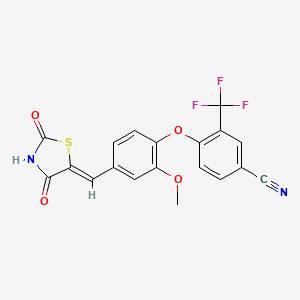 4-(4-((2,4-Dioxothiazolidin-5-ylidene)methyl)-2-methoxyphenoxy)-3-(trifluoromethyl)benzonitrile