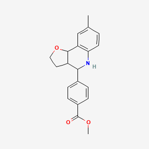 molecular formula C20H21NO3 B6072604 methyl 4-(8-methyl-2,3,3a,4,5,9b-hexahydrofuro[3,2-c]quinolin-4-yl)benzoate 