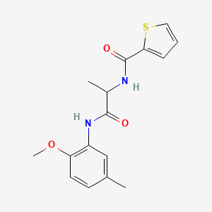 molecular formula C16H18N2O3S B6072672 N-{2-[(2-methoxy-5-methylphenyl)amino]-1-methyl-2-oxoethyl}-2-thiophenecarboxamide 