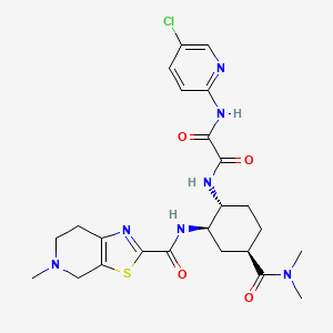 molecular formula C24H30ClN7O4S B607270 N1-(5-Chloropyridin-2-yl)-N2-((1R,2R,4R)-4-(dimethylcarbamoyl)-2-(5-methyl-4,5,6,7-tetrahydrothiazolo[5,4-c]pyridine-2-carboxamido)cyclohexyl)oxalamide CAS No. 1255529-24-8