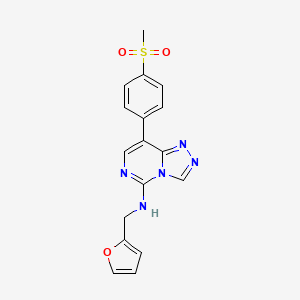 molecular formula C17H15N5O3S B607271 N-(Furan-2-Ylmethyl)-8-(4-Methylsulfonylphenyl)-[1,2,4]triazolo[4,3-C]pyrimidin-5-Amine CAS No. 2083627-02-3