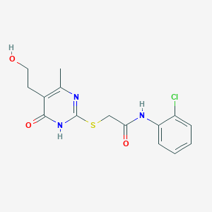 molecular formula C15H16ClN3O3S B6072752 N-(2-chlorophenyl)-2-[[5-(2-hydroxyethyl)-4-methyl-6-oxo-1H-pyrimidin-2-yl]sulfanyl]acetamide 