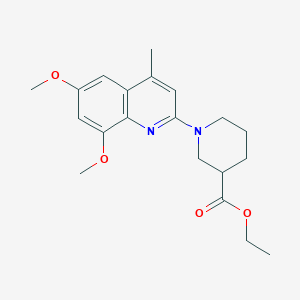 molecular formula C20H26N2O4 B6072768 Ethyl 1-(6,8-dimethoxy-4-methylquinolin-2-yl)piperidine-3-carboxylate 