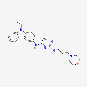 molecular formula C25H30N6O B607278 N4-(9-Ethyl-9H-carbazol-3-yl)-N2-(3-morpholinopropyl)pyrimidine-2,4-diamine CAS No. 1380432-32-5