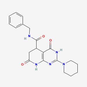 molecular formula C20H23N5O3 B6072782 N-benzyl-4-hydroxy-7-oxo-2-(piperidin-1-yl)-5,6,7,8-tetrahydropyrido[2,3-d]pyrimidine-5-carboxamide 