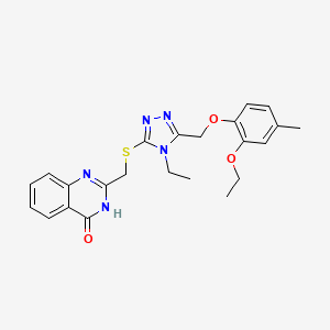 molecular formula C23H25N5O3S B6072836 2-[({5-[(2-ethoxy-4-methylphenoxy)methyl]-4-ethyl-4H-1,2,4-triazol-3-yl}sulfanyl)methyl]quinazolin-4(3H)-one 