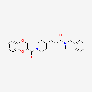 molecular formula C25H30N2O4 B6072848 N-benzyl-3-[1-(2,3-dihydro-1,4-benzodioxine-3-carbonyl)piperidin-4-yl]-N-methylpropanamide 