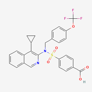 molecular formula C27H21F3N2O5S B607291 Elismetrep CAS No. 1400699-64-0