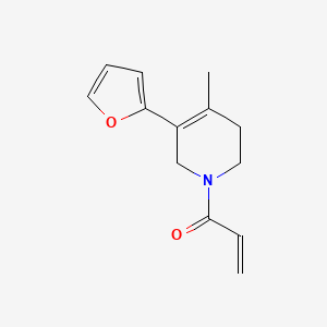 molecular formula C13H15NO2 B607303 1-[5-(Furan-2-yl)-4-methyl-1,2,3,6-tetrahydropyridin-1-yl]prop-2-en-1-one CAS No. 2094547-67-6