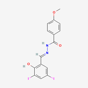 molecular formula C15H12I2N2O3 B6073188 N-[(E)-(2-hydroxy-3,5-diiodophenyl)methylideneamino]-4-methoxybenzamide 