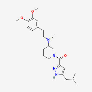 molecular formula C24H36N4O3 B6073258 N-[2-(3,4-dimethoxyphenyl)ethyl]-1-[(3-isobutyl-1H-pyrazol-5-yl)carbonyl]-N-methyl-3-piperidinamine 