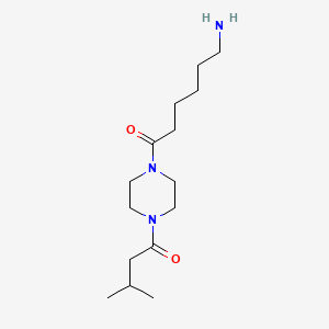 molecular formula C15H30ClN3O2 B607328 6-Amino-1-[4-(3-methylbutanoyl)piperazin-1-yl]hexan-1-one CAS No. 789488-77-3