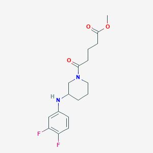 molecular formula C17H22F2N2O3 B6073307 methyl 5-{3-[(3,4-difluorophenyl)amino]-1-piperidinyl}-5-oxopentanoate 