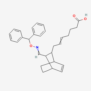molecular formula C29H33NO3 B607334 7-[3-(Benzhydryloxyiminomethyl)-2-bicyclo[2.2.2]oct-5-enyl]hept-5-enoic acid CAS No. 101910-65-0