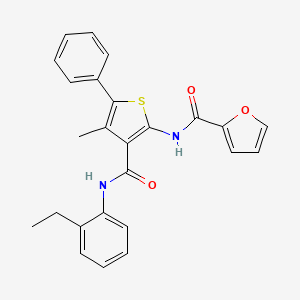 molecular formula C25H22N2O3S B6073357 N-{3-[(2-ethylphenyl)carbamoyl]-4-methyl-5-phenylthiophen-2-yl}furan-2-carboxamide 