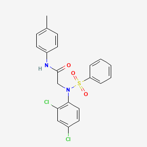 molecular formula C21H18Cl2N2O3S B6073409 N~2~-(2,4-dichlorophenyl)-N~1~-(4-methylphenyl)-N~2~-(phenylsulfonyl)glycinamide 