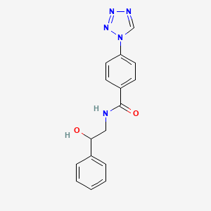 molecular formula C16H15N5O2 B6073445 N-(2-hydroxy-2-phenylethyl)-4-(1H-tetrazol-1-yl)benzamide 