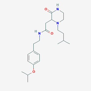 molecular formula C22H35N3O3 B6073454 N-[2-(4-isopropoxyphenyl)ethyl]-2-[1-(3-methylbutyl)-3-oxo-2-piperazinyl]acetamide 