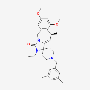 molecular formula C30H39N3O3 B607357 (5S)-1'-[(3,5-dimethylphenyl)methyl]-2-ethyl-6,8-dimethoxy-5-methylspiro[5,10-dihydroimidazo[1,5-b][2]benzazepine-3,4'-piperidine]-1-one CAS No. 1155773-15-1