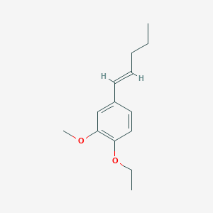 molecular formula C14H20O2 B060736 Benzene, 1-ethoxy-2-methoxy-4-(1-pentenyl)-, (E)-(9CI) CAS No. 195192-81-5