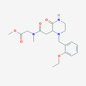 molecular formula C19H27N3O5 B6073615 methyl N-{[1-(2-ethoxybenzyl)-3-oxo-2-piperazinyl]acetyl}-N-methylglycinate 