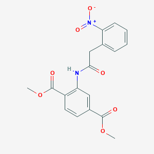 molecular formula C18H16N2O7 B6073625 Dimethyl 2-{[(2-nitrophenyl)acetyl]amino}benzene-1,4-dicarboxylate 