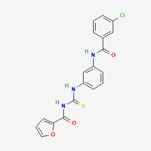 molecular formula C19H14ClN3O3S B6073656 N-[(3-{[(3-chlorophenyl)carbonyl]amino}phenyl)carbamothioyl]furan-2-carboxamide 