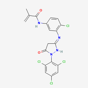 molecular formula C19H14Cl4N4O2 B6073712 N-[4-chloro-3-[[5-oxo-1-(2,4,6-trichlorophenyl)pyrazolidin-3-ylidene]amino]phenyl]-2-methylprop-2-enamide 