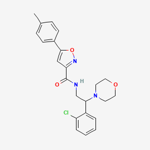 molecular formula C23H24ClN3O3 B6073785 N-[2-(2-chlorophenyl)-2-(morpholin-4-yl)ethyl]-5-(4-methylphenyl)-1,2-oxazole-3-carboxamide 